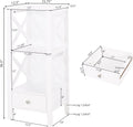 1 Drawer Storage Rack White Mdf