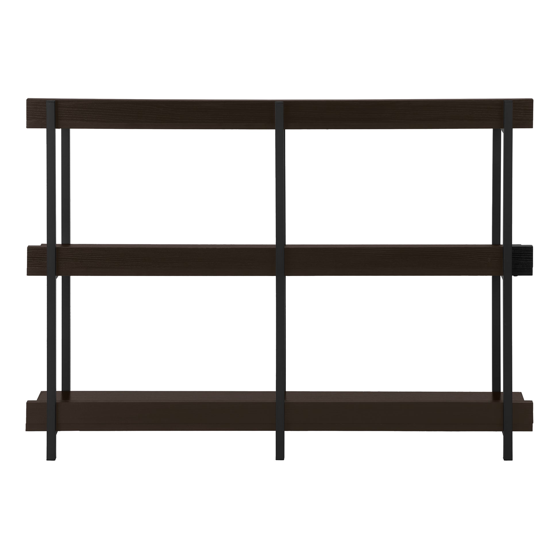 Accent Table, Console, Entryway, Narrow, Sofa, Living Room, Bedroom, Brown Laminate, Black Metal, Contemporary, Modern Espresso Particle Board