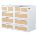 Full Size Murphy Bed With Large Drawers,White Full White Plywood