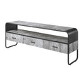 Concrete Grey And Black 3 Drawer Tv Stand Black Grey Primary Living Space 60 69 Inches Industrial Wood Metal