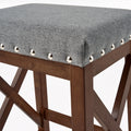 Saddle Barstool Charcoal Wood Fabric