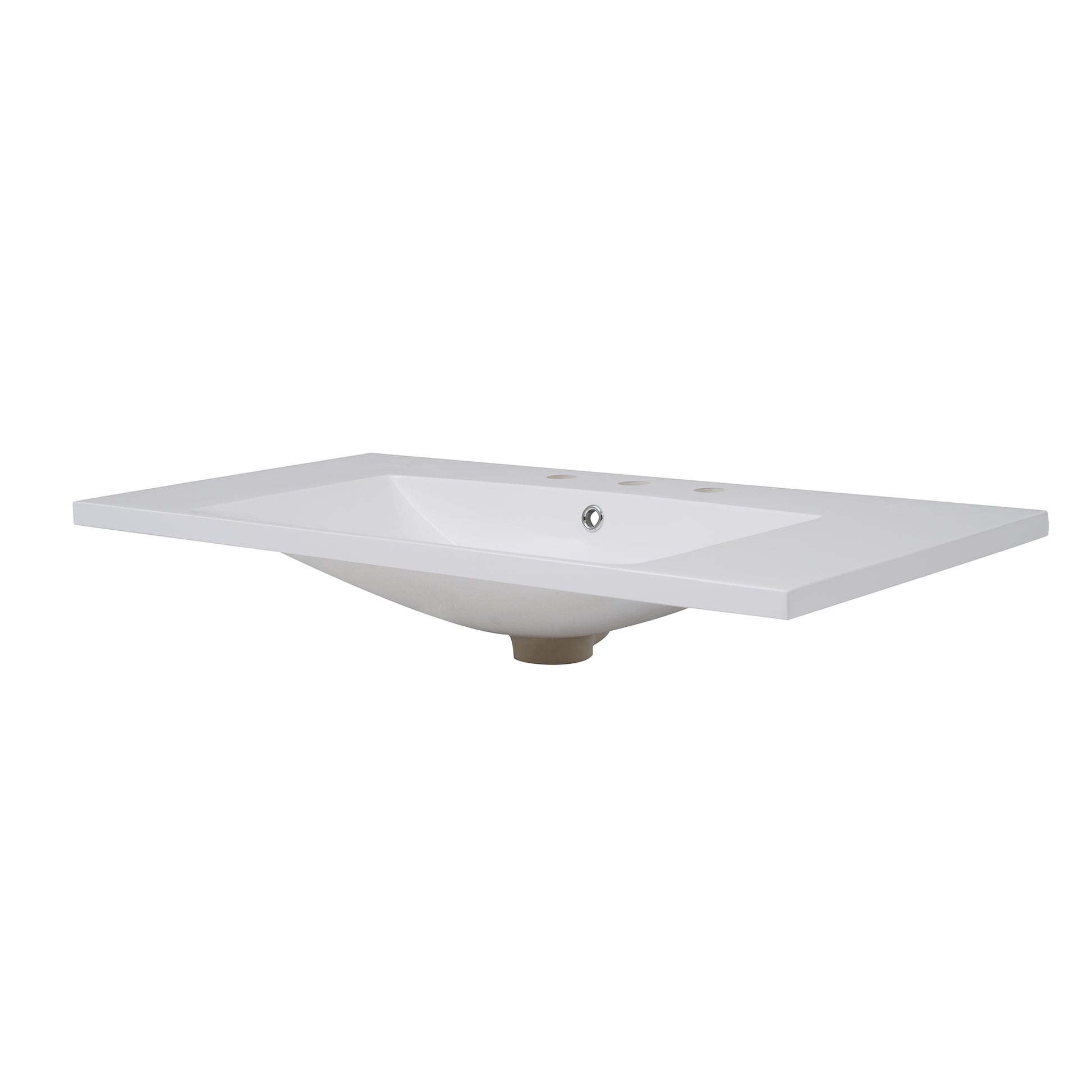 36''X18'' Bathroom Sink With Three Holes 8" Centerset , Resin Bathroom Vanity Sink Top With Overflow, Drop In Bathroom Vessel Sink Rectangle Ideal For Small Spaces, White White Centerset Faucets Bathroom Resin