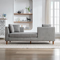 77.95'' Wide Modern Double Sided Upholstered Chaise Lounge Indoor,Chenille Fabric Sleeper Sofa Couch With 4 Throw Pillows, Daybed With Rubberwood Legs For Living Room, Bedroom, Apartment,Gray Gray