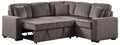 Modular Sofa, Sectional Couch L Shaped Sofa Couch With Pullout Sleeper, 5 Seat Chenille Corner Sofa For Living Room, 3 Pillows Included, Light Brown Light Brown Chenille Foam Plywood 5 Seat