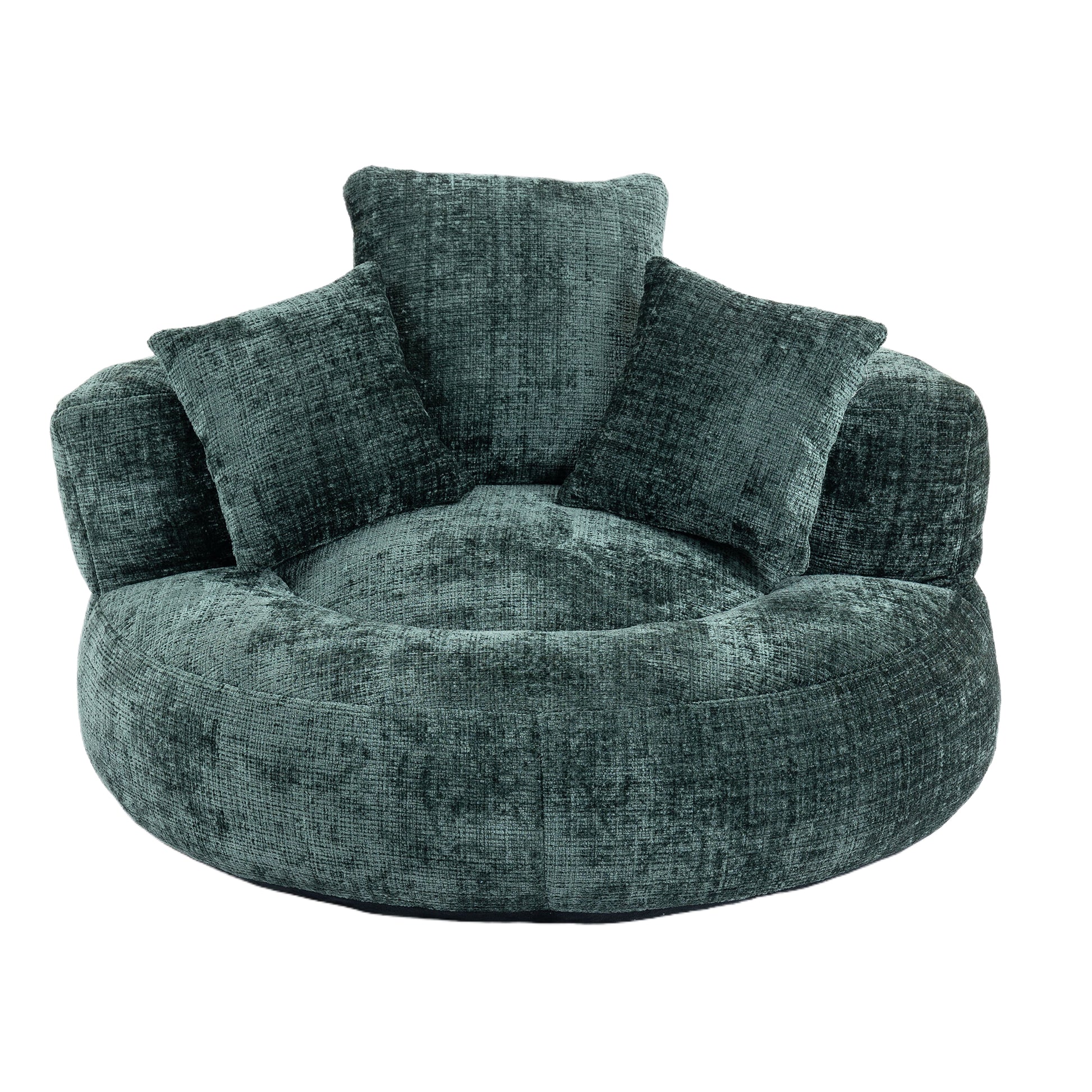 Coolmore Lazy Sofa Durable Comfort Lounger High Back Bean Bag Chair Couch With Three Pillows For Adults And Kids, Indoor & Outdoor, Single Gaming Sofa Chair For Bedroom,Office Emerald Chenille Emerald Foam Chenille 1 Seat