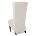 Dining Chair Beige Wood Fabric