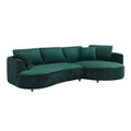 122.04 Inch Corduroy Upholstered Sectional Sofa With Right Facing Chaise For Living Room Office Corner Corduroy Modern Sofa Green Green Corduroy 3 Seat