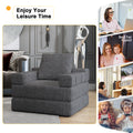 Single Sofa Chair That Converts To A Single Sofa Bed For Living Room, Guest Room, Playroom, Dark Grey Dark Grey Primary Living Space Modern Foam Linen
