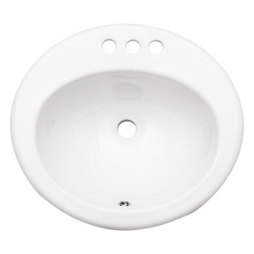 20"X18" White Ceramic Oval Undermount Bathroom Sink With 3 Faucet Hole White Ceramic