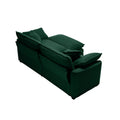 Corduroy Two Seater Sofa With 1 Footrest, L Shaped 2 Seater Sofa With Ottoman For Small Living Spaces, Green Corduroy Sofa Green Corduroy 2 Seat