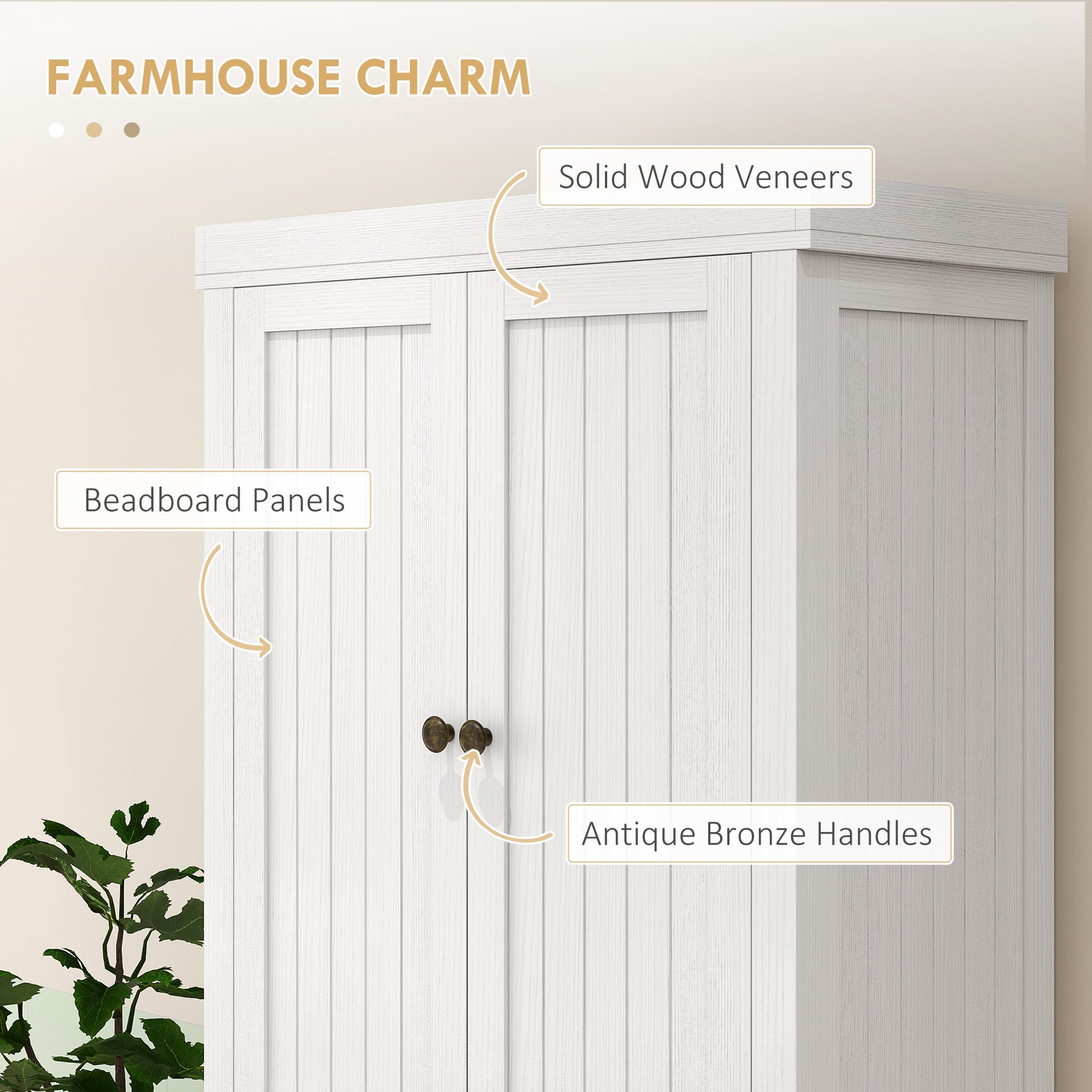 Homcom 72" Farmhouse Kitchen Pantry Cabinet, Freestanding Tall Storage Cabinet With 4 Soft Close Doors, 2 Adjustable Shelves And Drawer For Dining Room, Distressed White White Mdf