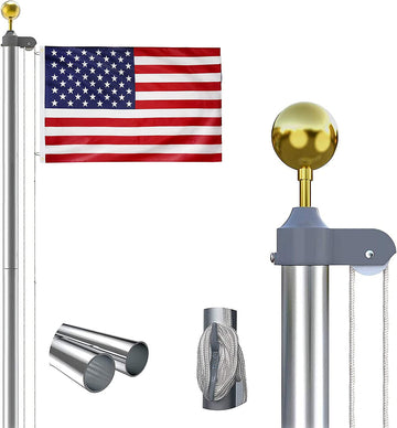 20Ft Flag Pole Silver Aluminium