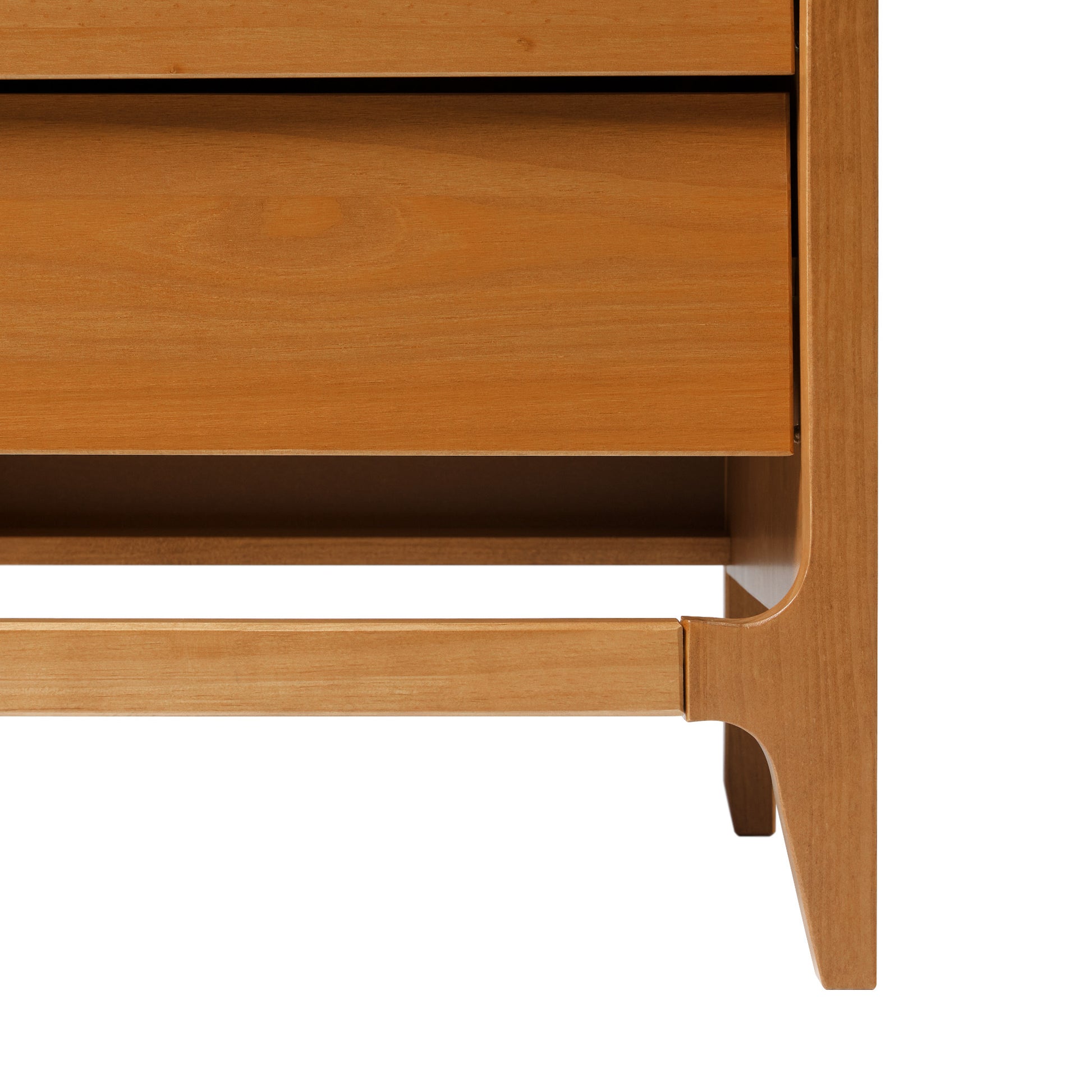 Scandi Angle Face Solid Wood Nightstand Caramel Caramel Mdf Pine