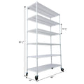 6 Tier 6000Lbs Capacity Nsf Metal Shelf Wire Shelving Unit, Heavy Duty Adjustable Storage Rack With Wheels & Shelf Liners For Commercial Grade Utility Steel Storage Rack, White 82