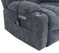 Omarion Power Recliner W Lift, Heating & Massage, Blue Velvet Lv02996 Blue Upholstered