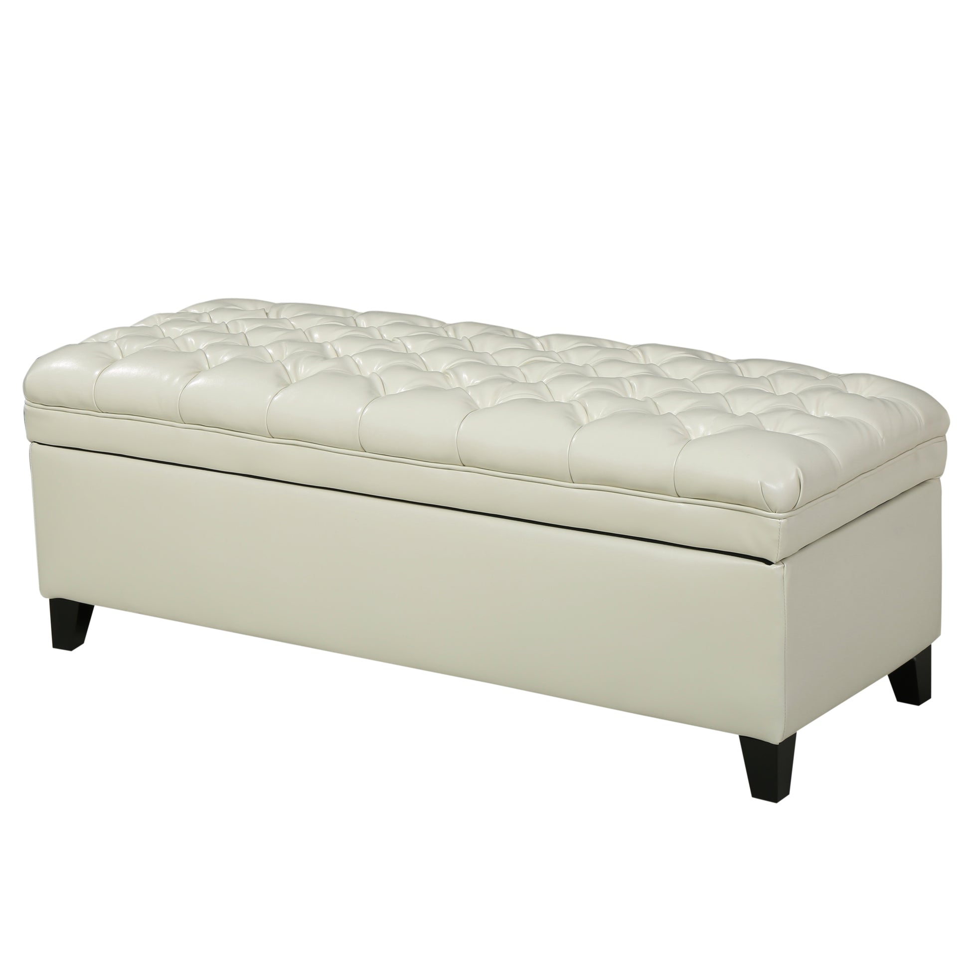 Juliana Storage Ottoman Ivory Pu