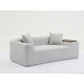 Arrived 2 Piece Boucle Cloud Sofa Set, Upholstered Sofa Set, Modern 3 Seater And 2 Seater Sofa With Mdf End Table For Living Room ,Apartment,3 2 Couch,Boucle, Light Gray Light Gray Polyester Primary Living Space Soft Tight Back Modern Square Arms Foam