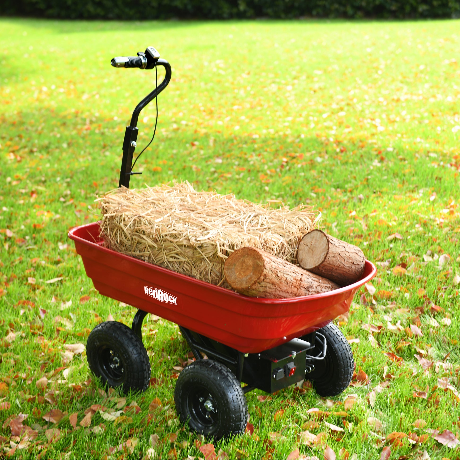 Wheelbarrow Electric Hassle Free Assemble: This Utility Cart'S Durable Steel Frame Is Easy To Assemble While The Sturdy Poly Tub Is Easy To Clean And Rust Resistant Electric Garden Cart Black Red Abs Steel Q235