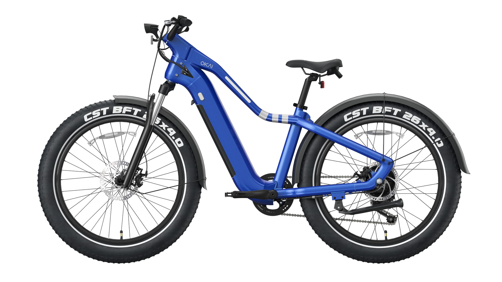 26" Step Over Electric Mountain Bike Blue Blue Aluminum