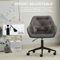 Elegent Velvet Office Chair With Wheels, Makeup Vanity Chair Height Adjustable For Teens Women Girls, Comfy Swivel Modern Leisure Armchair For Home Office, Bedroom, Study And Vanity. Gray Gray Primary Living Space Luxury,Modern Foam Iron