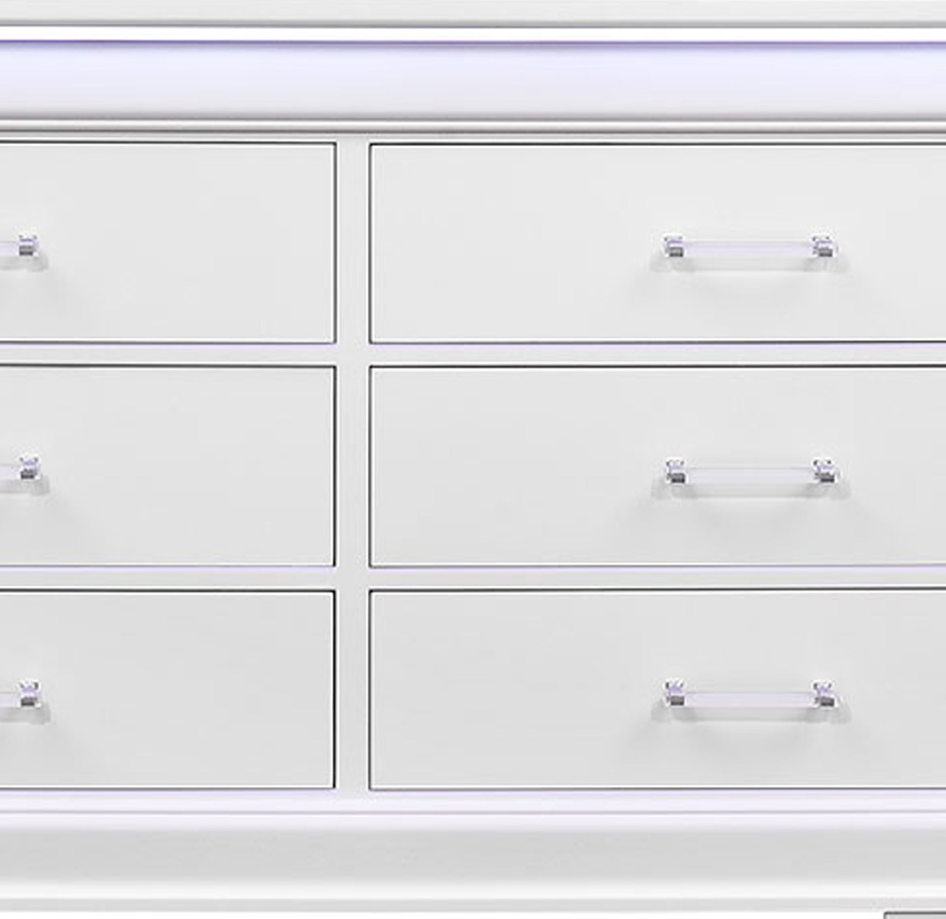 Charlston White Dresser With Led White Solid Wood Mdf