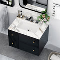 31 Inch Marble Vanity Top, Bathroom Vanity Top With Undermount Rectangular Middle Sink And 4