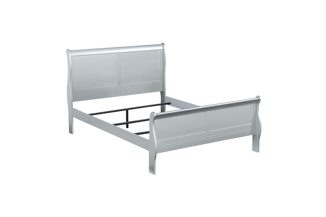 Platinum Full Bed Box Spring Required Full Gray Wood White Casual Sleigh Wood
