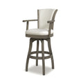 Williams 31In Swivel Bar Stool With Armrests, Natural White Linen White Foam Linen