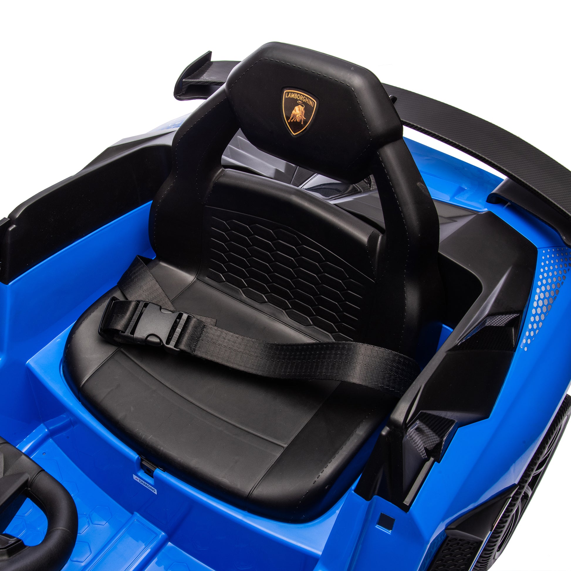 12V Kids Ride On Car W Parents Remote Control,Licensed Lamborghini Aventador Xago,Hydraulic Pressure Door,Slow Start,Early Education,Bluetooth,Adjustable Volume,Mp3,Usb,Led Lights For Kids Aged 2 4. Blue 50 99 Lbs Polypropylene