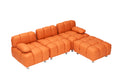 123 Orange Polyester Blend 3 Seat