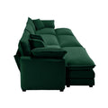 Oversized Modular Cushion Sofa, Portable Ottoman, L Shaped Corner Low Back Deep Seating Spacious Sofa Setfor Home Apartment Living Room Set, Green Corduroy Green Corduroy 3 Seat