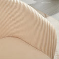 Ts Stripe Dinding Chair Creamy White Velvet