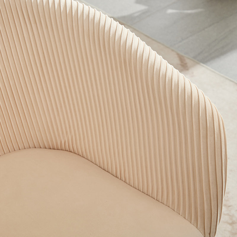 Ts Stripe Dinding Chair Creamy White Velvet