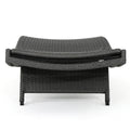 Salem Pe Wicker Chaise Lounge Grey Pe Rattan Iron