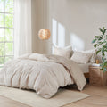 3 Piece Organic Cotton Oversized Duvet Cover Set Natural King Cal King Natural Cotton