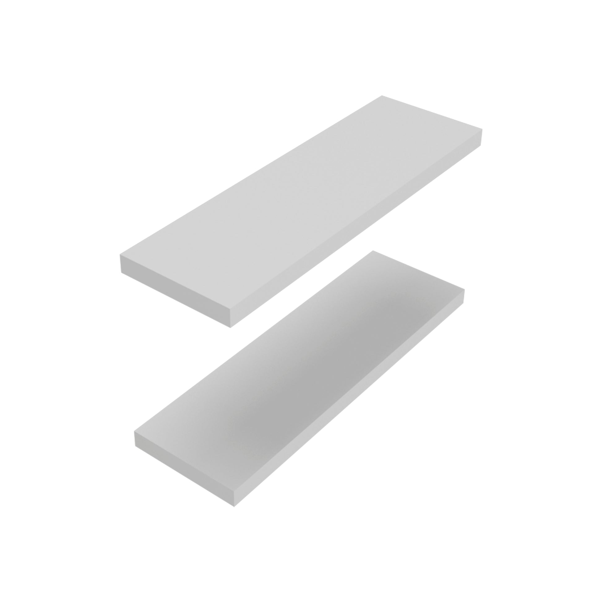 Iva Floating Shelf In Melamine X2, Snow White White Primary Living Space Wall Mounted Particle Board Melamine