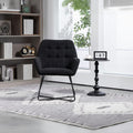 Modern Velvet Desk Chair Swirl Office Chair With Adjustable Foot Nails,Comfy Computer Task Chair Metal Legs Upholstered Accent Arm Chair For Living Room Bedroom Small Spaces Home Office Black Black Foam Velvet
