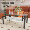 Rectangle Black Glass Coffee Table Clear Coffee Table Modern Side Center Tables For Living Room Living Room Furniture Black Glass