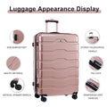 Luggage Sets Abs Pc Hardshell 3Pcs Clearance Luggage Hardside Lightweight Durable Suitcase Sets Spinner Wheels Suitcase With Tsa Lock 20 24 28 , Rosegold Rose Gold Abs Pc