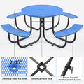 Round Outdoor Steel Picnic Table 46