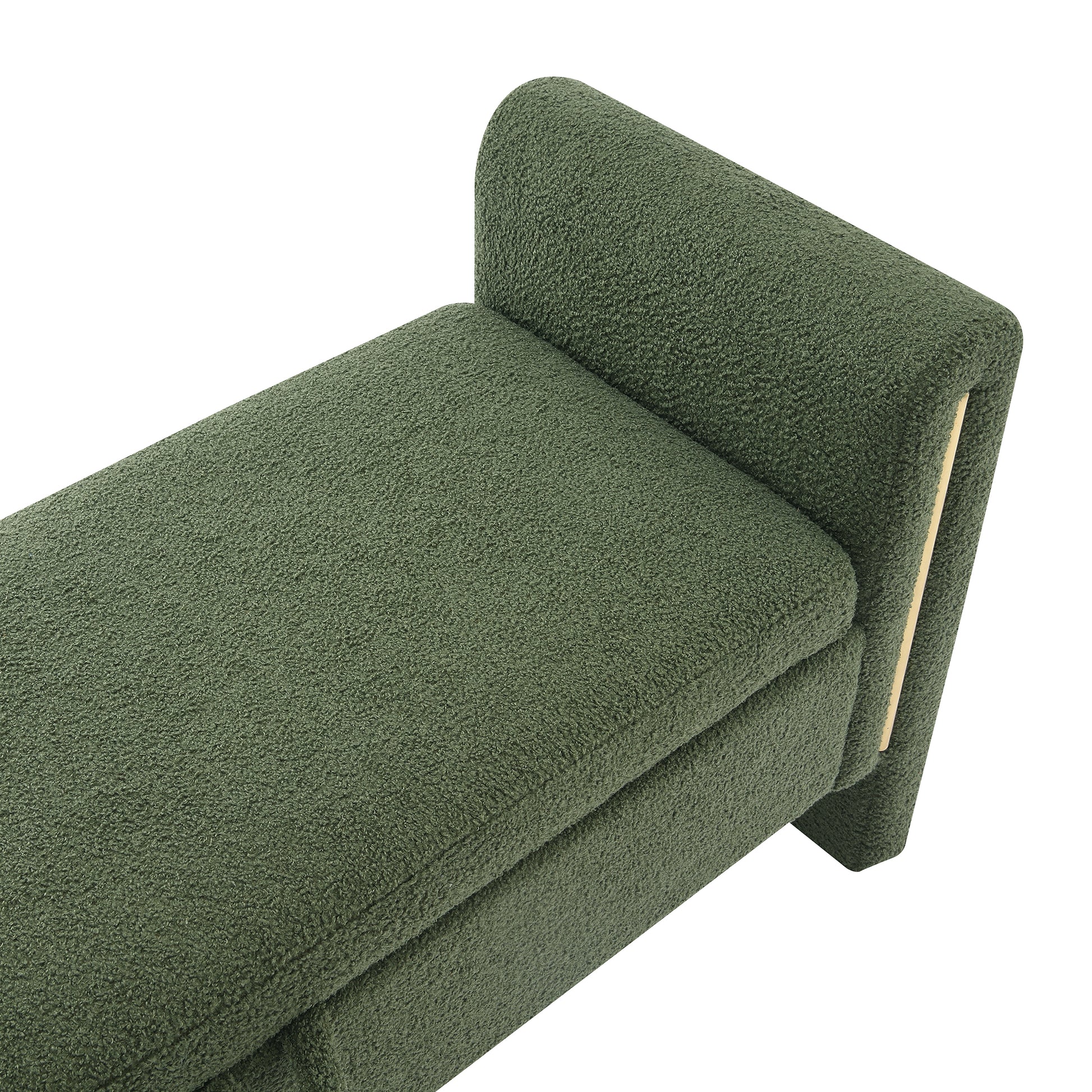 Modern Teddy Bed End Bench With Arms And Storage,Upholstered Large Foot Rest Stool, Comfy Window Vanity Bench For Living Room,Bedroom,Dorm,Coffee Table,Teddy Olive Green Olive Green Modern Storage