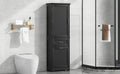 Tall Bathroom Storage Cabinet, Freestanding Storage Cabinet With Two Different Size Drawers And Adjustable Shelf, Mdf Board With Painted Finish, Black Black Mdf