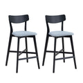 3 Pieces Bar Table Set,Modern Round Counter Height Pub Table, Wooden High Top With Bar Stools Pub Dining Set For Kitchen,Restaurant,Cocktail Bar,Black Black Solid Wood Mdf