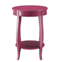 Purple Accent Table With Bottom Shelf Purple Primary Living Space Shelves Round Solid Wood Mdf