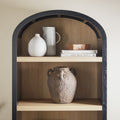 Modern 5 Shelf Open Arched Bookshelf Black Black Mdf Mdf