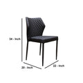 Diamond Tufteddining Chair With Metal Legs, Black, Set Of Four Black Metal