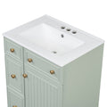 24 Inch Bathroom Vanity Cabinet With Ceramic Sink, 2 Drawers, 1 Door Green Bathroom Solid Wood Mdf