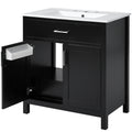 30 Inch Bathroom Vanity With Ceramic Sink And Large Storage The Perfect Choice For Small Bathrooms Black Bathroom Solid Wood Mdf