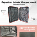 Hardside Luggage Sets 3 Pieces, Expandable Luggages Spinner Suitcase With Tsa Lock Lightweight Carry On Luggage 20Inch 24Inch 28Inch Rose Gold Polypropylene