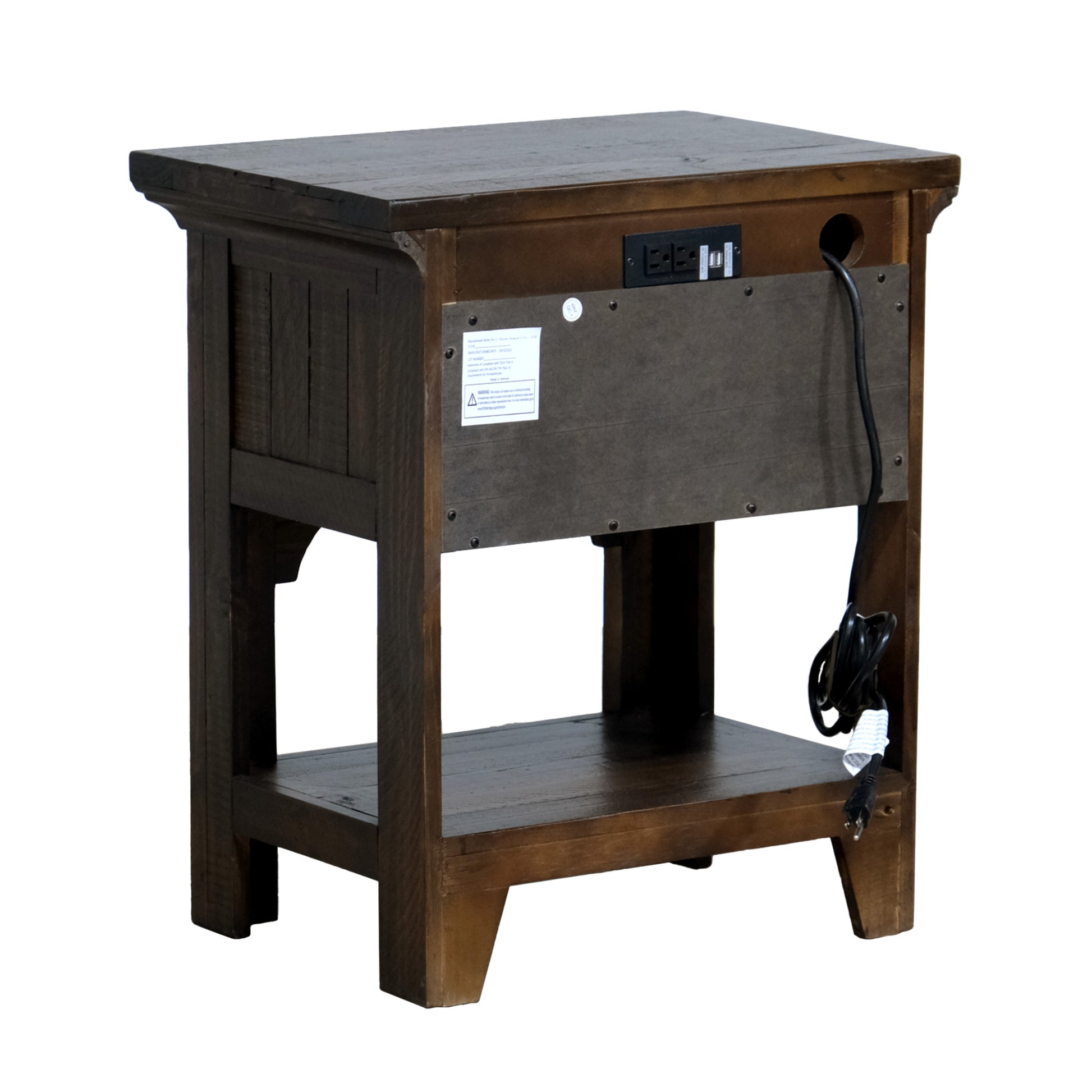 Verna Brown 1 Drawer Nightstand Brown Engineered Wood